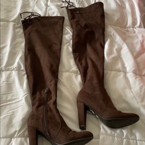 Guess brown suede knee boots